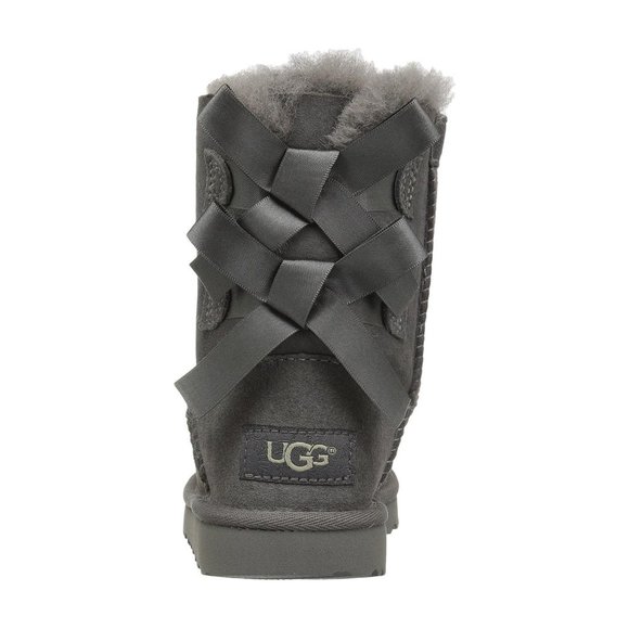 NEW UGG Sizes 10, 11 Kids' Bailey Bow II Water Resistant Shearling Boots - Grey - Picture 5 of 7